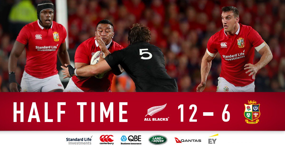 The Lions go into the break six points behind after two <a href="/AllBlacks/">All Blacks</a> tries #LionsNZ2017 

Follow #NZLvBIL live➡️ bit.ly/NZLvBIL3-Live