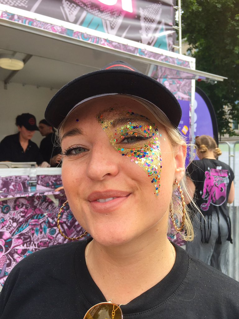 GlitterTitsLdn's tweet photo. The @MEATLiquor crew glittered-up by the @GlitterTitsLdn team in #TrafSq for @LondonLGBTPride Day!
#lovehappenshere #PrideinLondon #pride https://t.co/Zis1OSMNqj