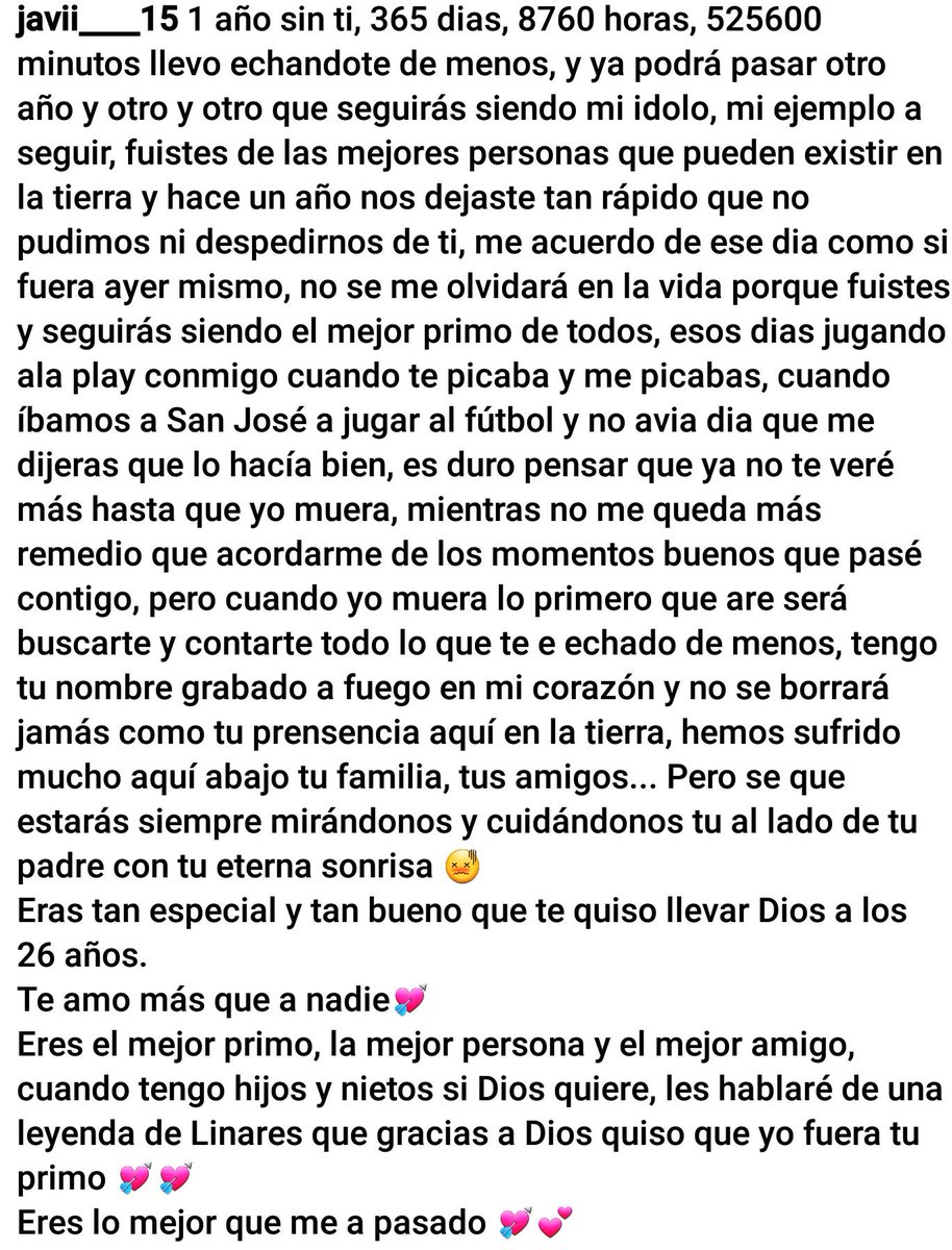 Palabras de mi hijo a su eterno capitán Fran Carles el sabe que estará siempre presente en todos la gente que le quiere <a href="/Linares_Dptvo/">Linares Deportivo 💙⚒</a> 💙💙💙💙💙