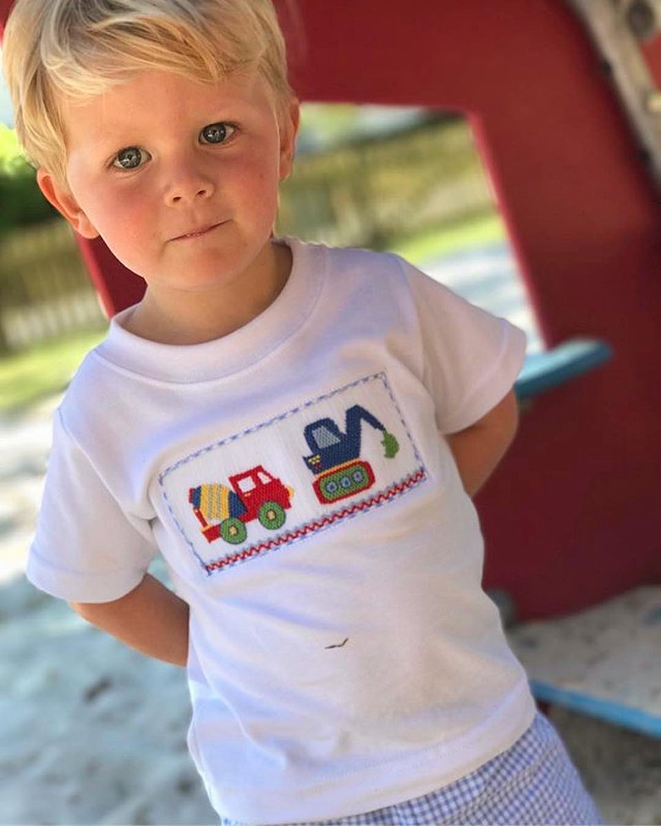JamesGirone's tweet photo. #summer17 Retailer Pick: So proud of his smocked construction tee by #anavinicollection. #boyswear #boysclothes https://t.co/fS0tzWlAsm https://t.co/FDO7O7mwWl