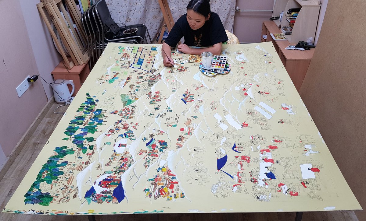 Б.Шарав "Монголын нэг өдөр" 175х135см. Хуулбар зурж сууна #artstudio