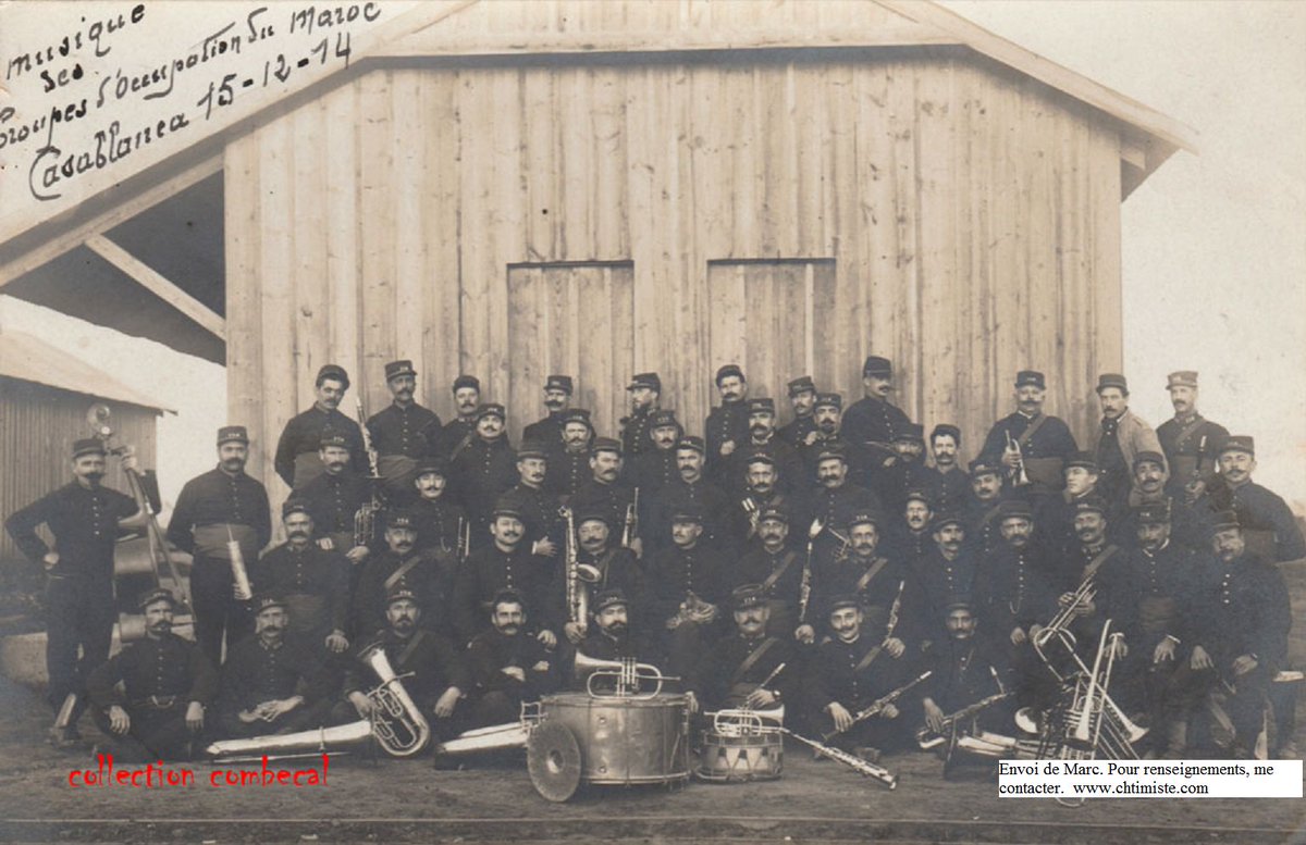 Le_Chtimiste's tweet image. #Infanterie19141918 -Musiciens du #114e #régiment d'#infanterie territoriale. CASABLANCA, décembre 1914.Pas de noms #Chtimiste #1GM #114eRIT
