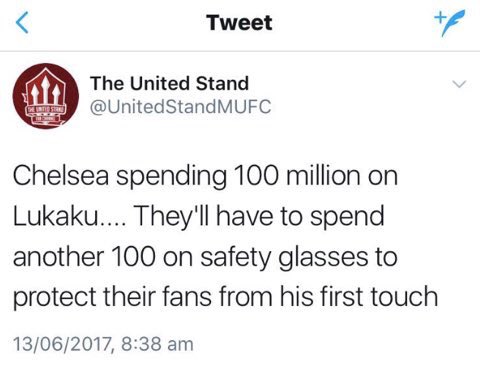 NOT_MOTD's tweet photo. Before and after Romelu Lukaku was linked with Manchester United. 😂👏 https://t.co/cVgweCZ9zX