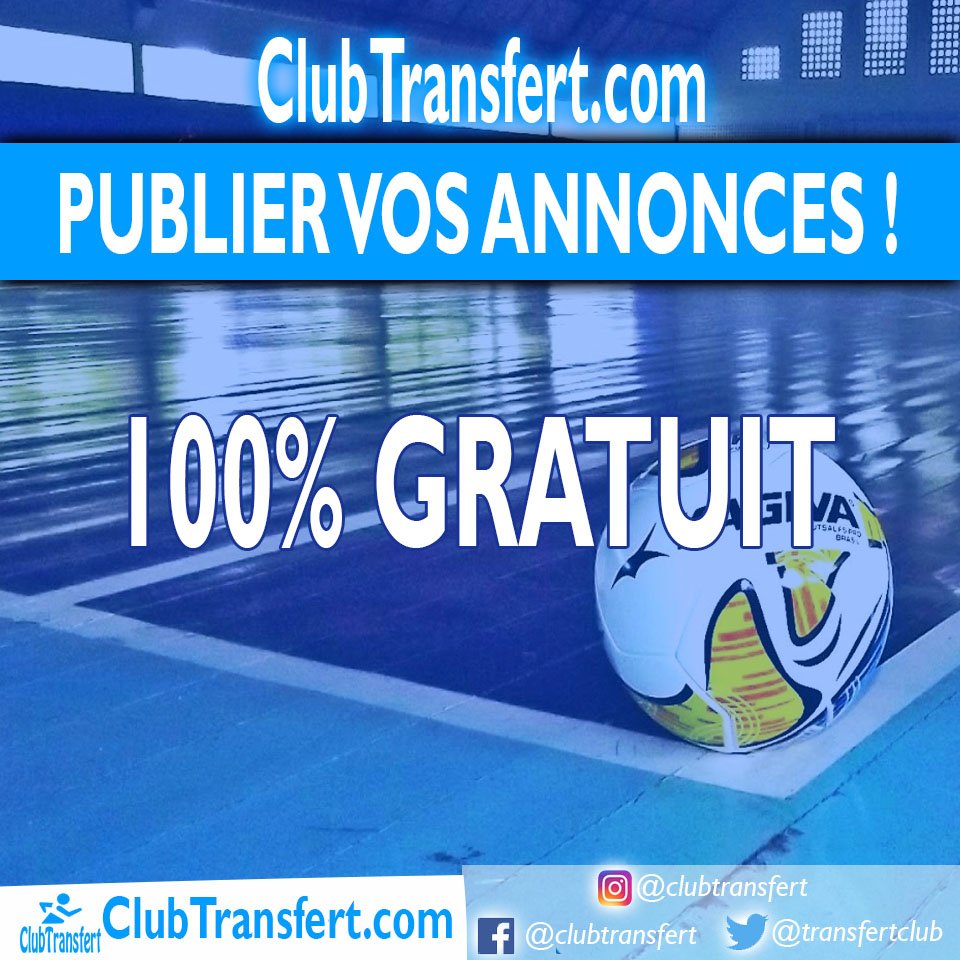 Publier votre annonce de Futsal c'est simple, gratuit et direct.
> créer votre compte clubtransfert.com
#futsal #sports #swag