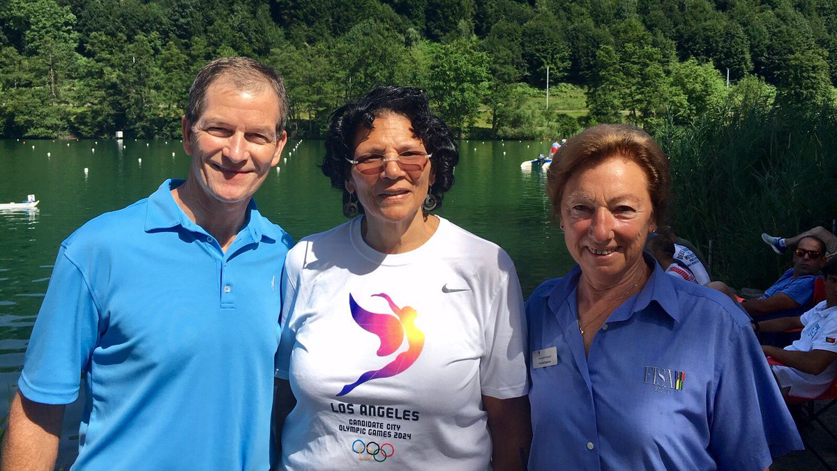 Thanks to Svetla Otsetova for welcoming the #LA2024 team to watch the best rowers in the world compete at #WRCLucerne!