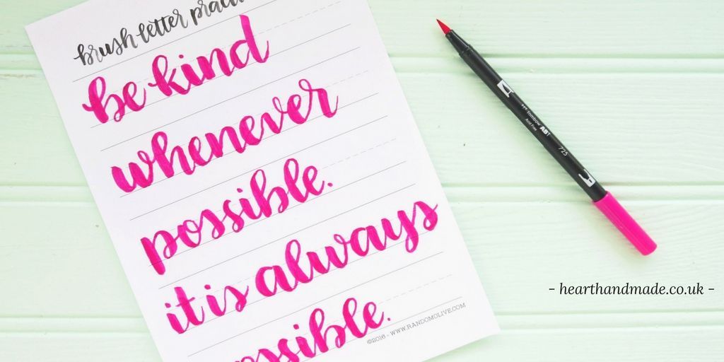 CraftHappyDaily's tweet photo. Free printable brush lettering practice sheet https://t.co/OWI8uQDCV4 #crafthappy #bulletjournal https://t.co/AAGLoQnO3Y