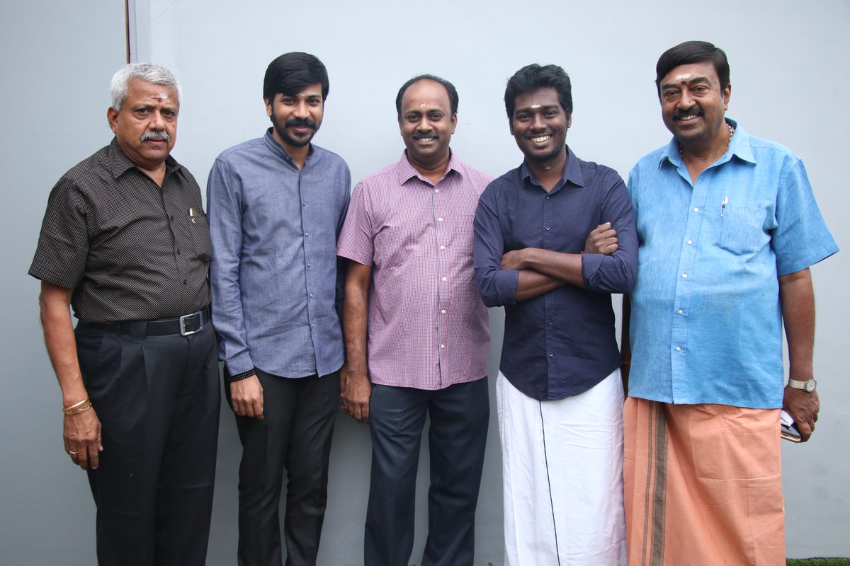 behind_frames's tweet photo. Dubbing started today for #Thalapathy 's #Mersal with pooja🔥#Knackstudio @ThenandalFilms #TSL100 @MuraliRamaswam4 @Atlee_dir https://t.co/xMnNiU0Exw