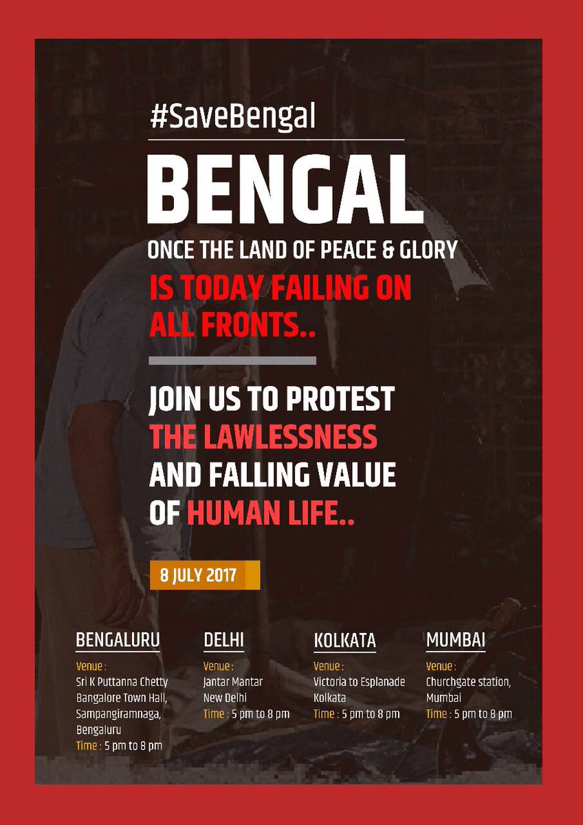 AmitThakerBJP's tweet image. Let's join hands &amp;amp; raise voice against complete failure of Mamata Govt to protect innocents in #bashirhat from raging mobs.
#saveBengal