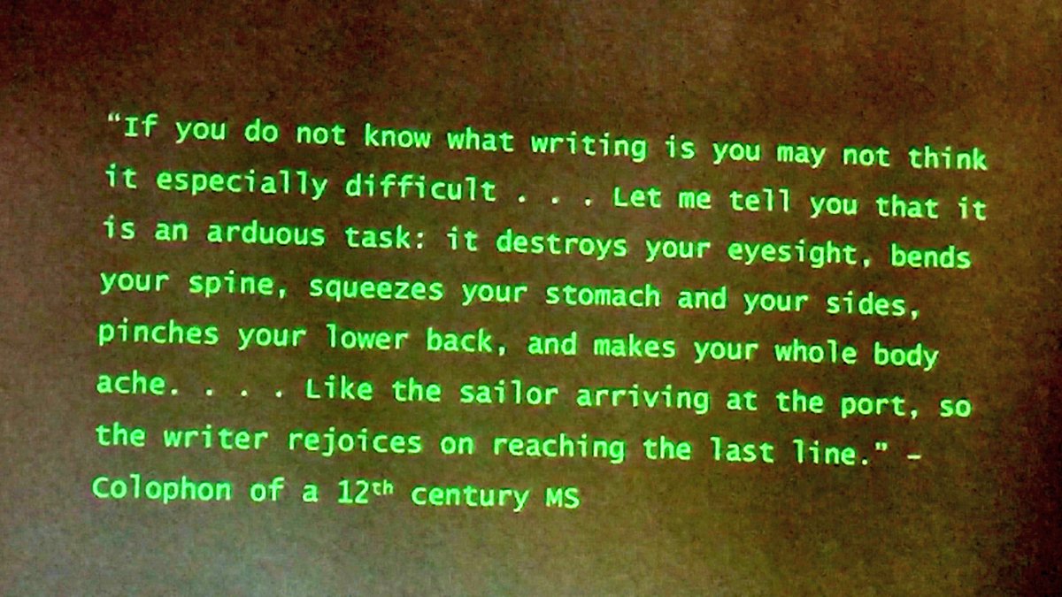 aberehrlich's tweet photo. Writing is work. We've all been there #compwork talk by @mkirschenbaum https://t.co/qElh9xL74Y