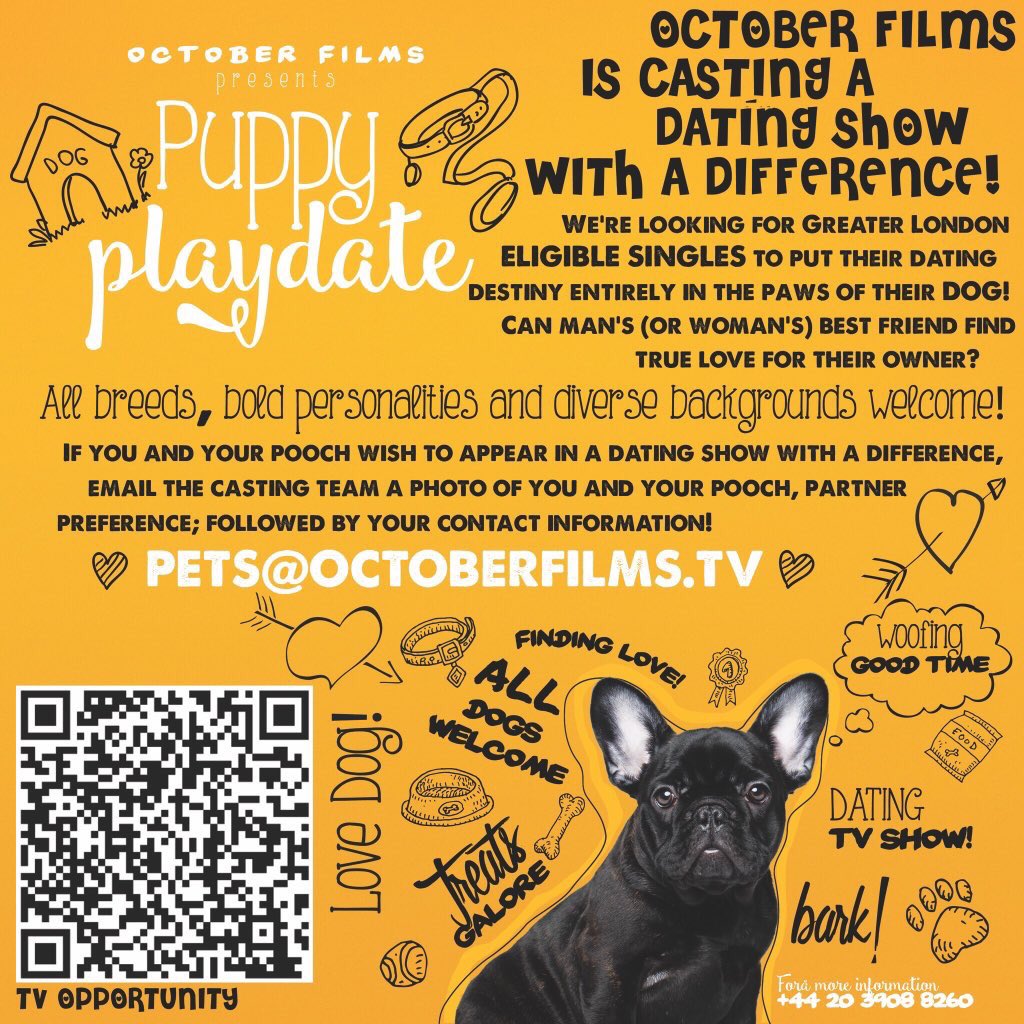 SINGLE AND LOOKING FOR LOVE?
...want to put your pooch to the challenge? 
#NowCasting #London #Singletons!