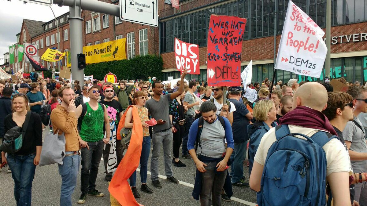 DiEM25_Belgrade's tweet photo. .@DiEM_25 in Hamburg #ConstructiveDisobedience #DISObey https://t.co/MPKDaY6dxm