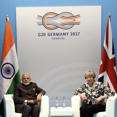 PM Narendra Modi meets UK PM Theresa May on sidelines of G20. Asks for UK's cooprn for return of escaped Indian economic offenders