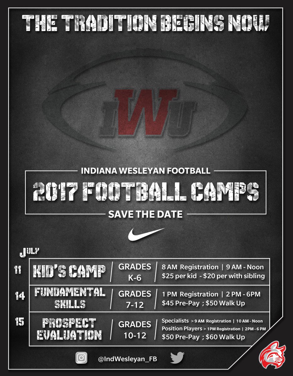 CoachTraz's tweet photo. Not to late! One week from today be evaluated and experience the difference @IndWesleyan_FB! Sign up at https://t.co/ssdPeFRzqv https://t.co/a7EymHJwsN