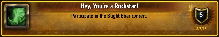 rj0lnir's tweet photo. Yes I am! (Rolf just earned the [Hey, You're a Rockstar!] Achievement!) #Warcraft #Legion #DarkmoonFaire #BlightBoar https://t.co/e3u9WnCNaQ