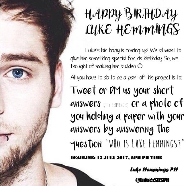 LUKE'S BIRTHDAY IS COMING UP! We plan on giving him something special and we need your help 💕 Let's show him some love! #LUKEBDAYPROJECT