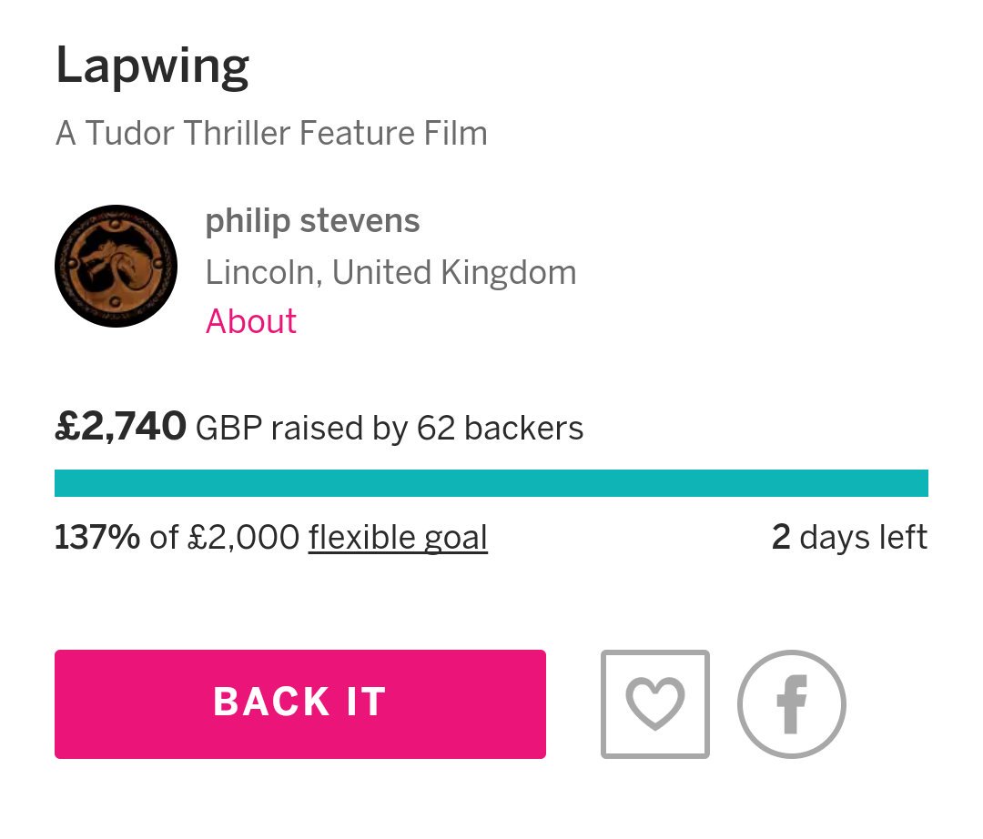 lapwingmovie's tweet photo. How exciting! Help us beat our goal and get us to £3,000, only 2 days left!! #beabacker #lapwingmovie #fundraising https://t.co/Oj3fgKylGZ https://t.co/MsBX60xCN8