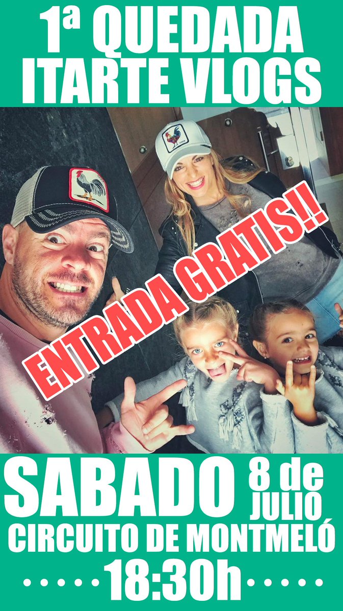 HOY ES EL GRAN DIA!!! QUE NERVIOS!!! 🤗🎉🤗🎉🤗🎉😉
OS ESPERAMOS A LAS 18:30H CIRCUITO MONTMELÓ PUERTA 1!!