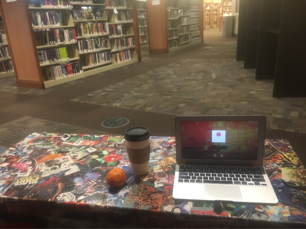 NikiRLenz's tweet photo. .#pwsummersplash #favoritewritingspot My favorite place to pound out some words is Woodneath library! https://t.co/Q2seUM3eE1
