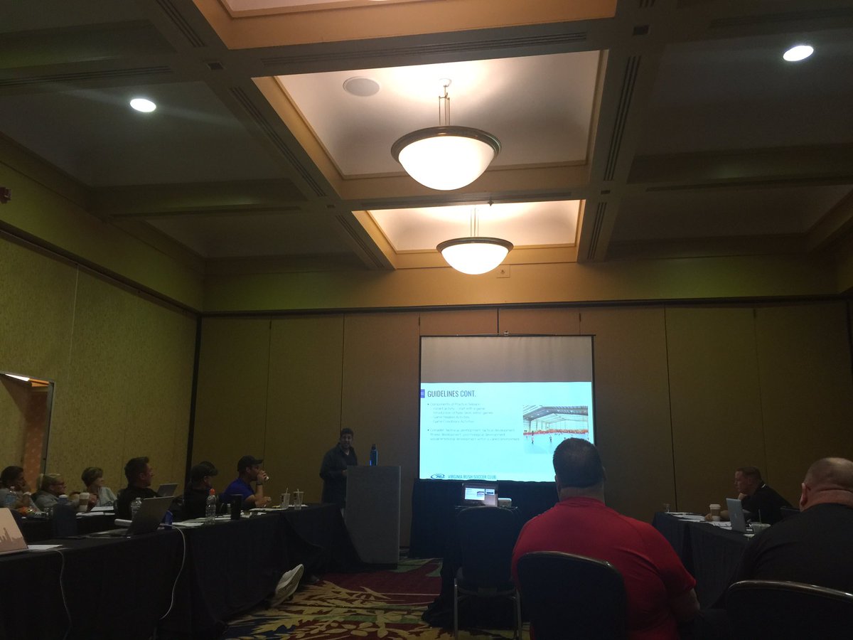 RushSoccer's tweet photo. #RushSummit Chris Panayiotou, Rush Soccer's Technical Director - Developmental, discussing developmentally appropriate activities https://t.co/xJhIXOnPQg