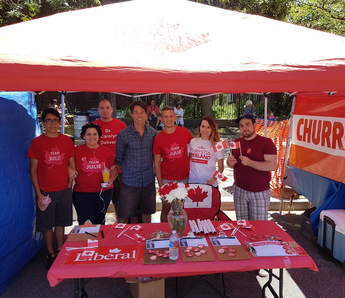 tc_shaun's tweet photo. .@DrEricHoskins MPP at the #LiberalBooth #TDSalsaonStClair come on by! @Carolyn_Bennett @JulieDzerowicz @viraniarif @cafreeland #Toronto https://t.co/R1QjRk3S4m