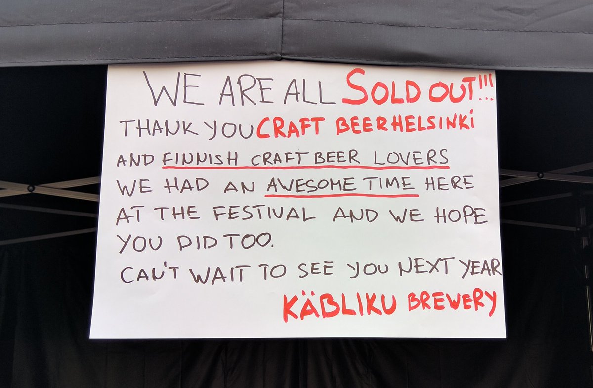 LassiPekkarinen's tweet photo. Kysyntä yllätti myyjät. Yksittäisiä oluita loppu muiltakin panimoilta. Hyvä että on ostajia 👍#CBH2017 #CraftBeerHelsinki #olut #pienpanimot https://t.co/f17Xfd9N2X