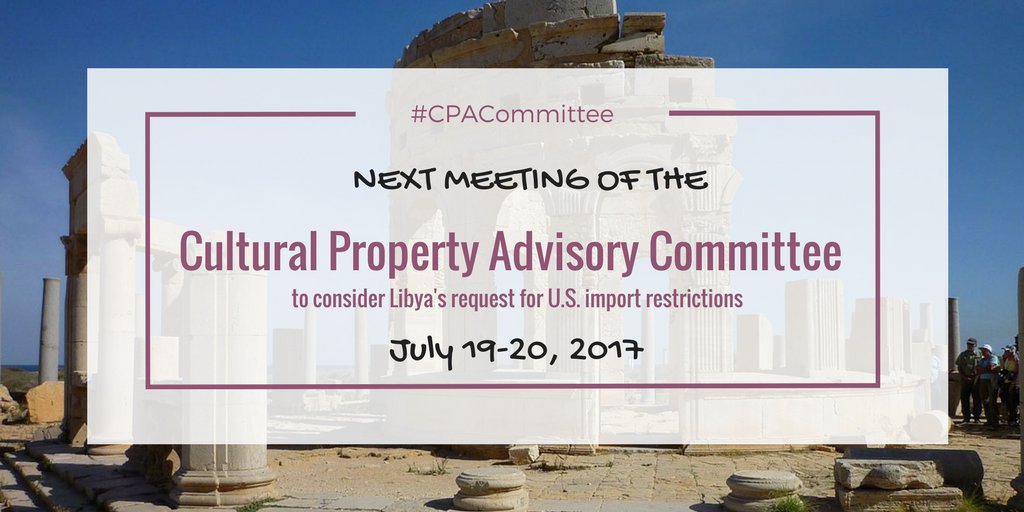 AinLibya's tweet photo. ⭕US #CPACommittee will meet to review Libya’s request for U.S. import restrictions on Libyan archaeological material https://t.co/3MVuWU2IK1 https://t.co/KjwSM3AVoQ