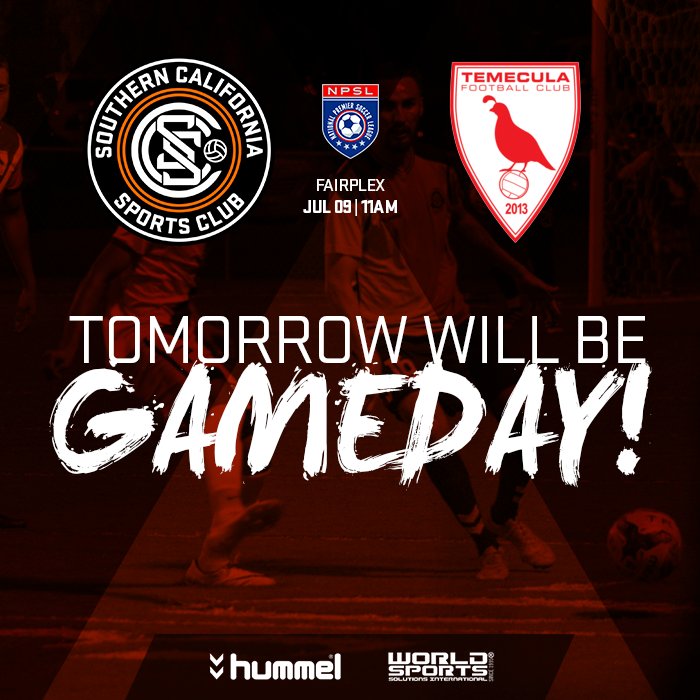 TheSoCalSC's tweet photo. Be there tomorrow morning when the #SoCalSC closes the regular season against @Temecula_FC at the @Fairplex
Tickets: https://t.co/OVFQNIRIKO https://t.co/JUq8shJGYH