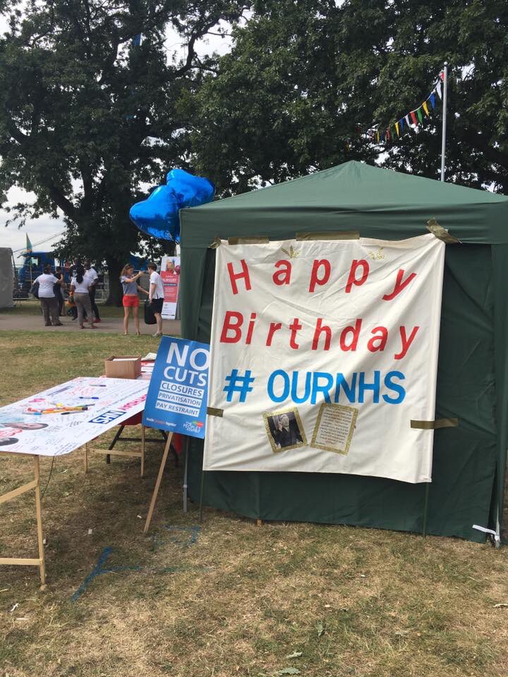 SaveLewishamAE's tweet photo. Ready for Lewisham People's day! #ourNHSbirthday https://t.co/ujt8vicjCP