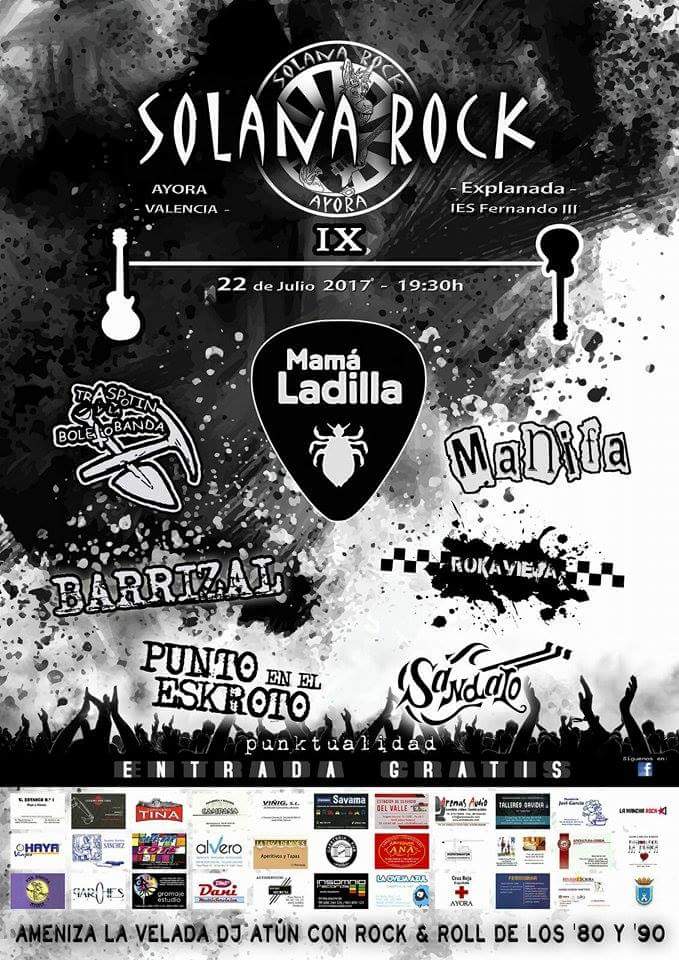 Dos semanas... #SolanaRockayora  <a href="/Mama_Ladilla/">MamáLadilla</a> <a href="/ManifaPunk/">Manifa Punk Rock</a> <a href="/ROKAVIEJA/">ROKAVIEJA</a> <a href="/Barrizalbanda/">Barrizal</a> Sándalo  PuntoenelESKROTO <a href="/laboletobanda/">Traspotin&Boletoband</a>