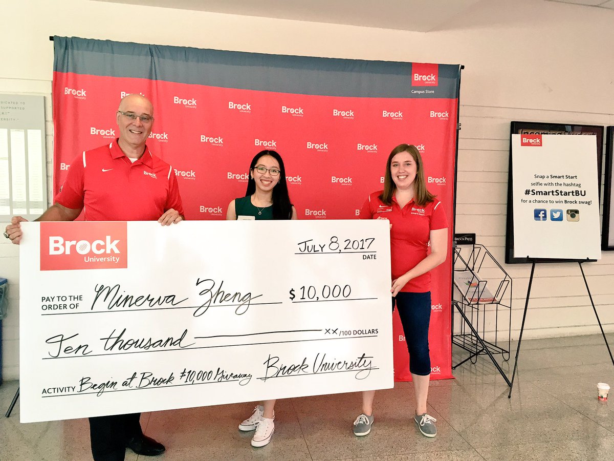 BrockUniversity's tweet photo. Incoming @GoodmanSchool @BrockCoop student Minerva Zheng won $10,000 to use toward #BrockU tuition &amp; @BrockRes. Congrats! #SmartStartBU https://t.co/Ouoly0BjfU