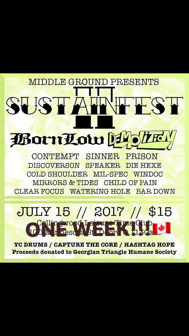 SUSTAINFESTCW's tweet photo. One Week away! RT, bring a friend and whatever extra you can donate! 🐶🐱🇨🇦 #Sustainfest https://t.co/0LLW5FSw8U