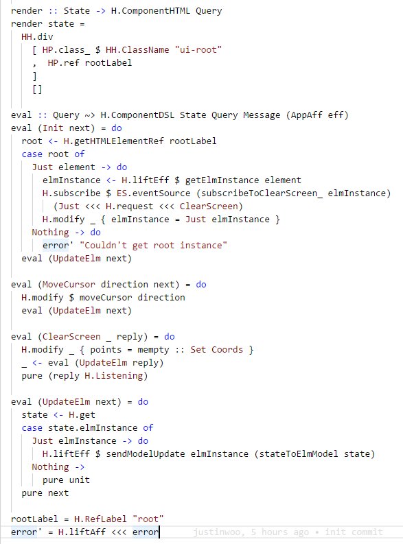 jusrin00's tweet image. i embedded one of my old elm apps into a purescript-halogen app github.com/justinwoo/pure…