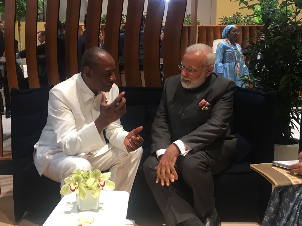 PM Modi meets President of Guinea Alpha Conde on the sidelines of G20 Summit