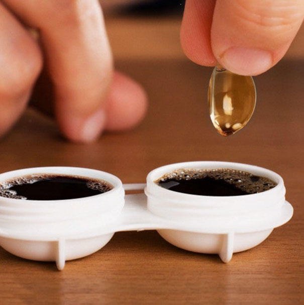 Having trouble staying awake at work? Dip your contact lenses in some hot coffee! #CrackOn #LifeHack