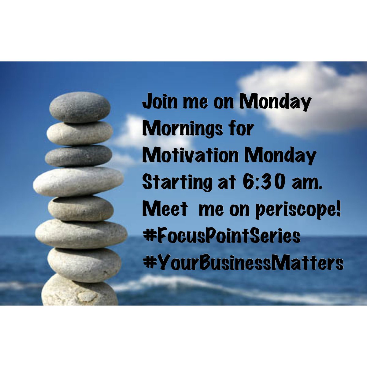 SheTheEssence's tweet photo. Join me on #Periscope Monday Mornings for #MotivationalMondays at 6:30 am (EST). #FocusPoints #YourBusinessMatters #Marketing https://t.co/mZlz0LXFOA