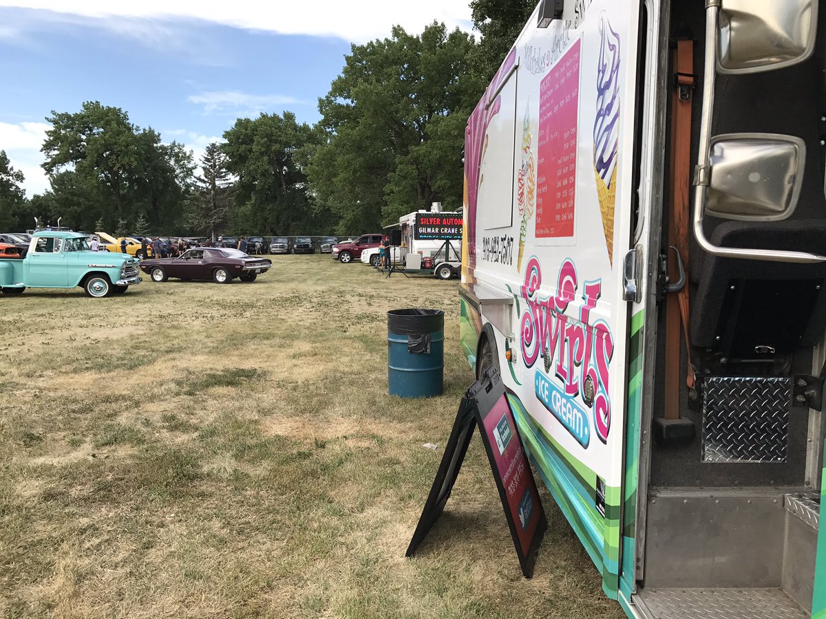 The cars and trucks are rolling into Pioneer Park for the Rides, Rods and Rigs show and the Swirls truck is here until 6pm!