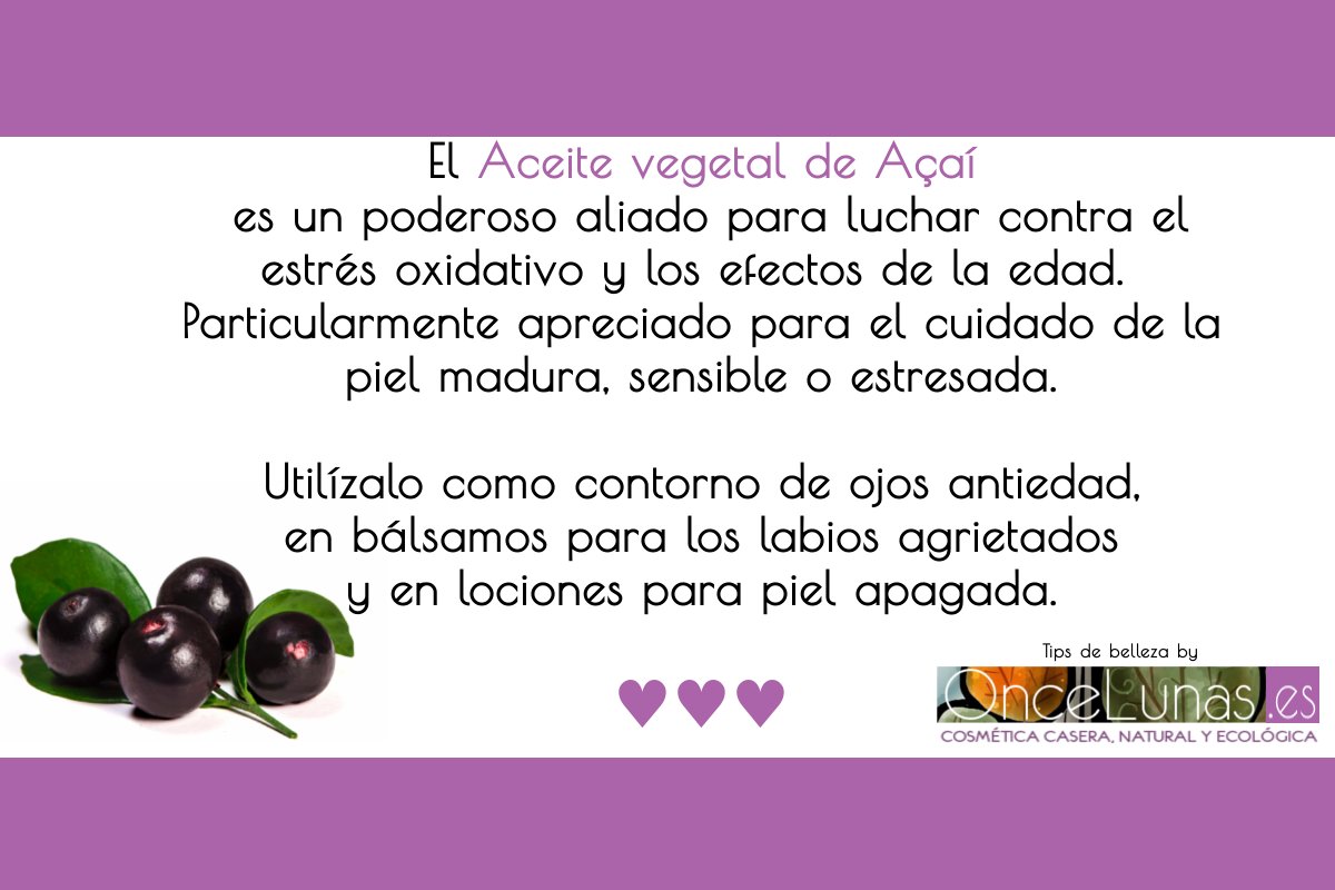 once_lunas's tweet photo. Aceite vegetal de Açaí en cosmética casera natural
https://t.co/y0Ook81FWb https://t.co/ShG0WOzGKJ