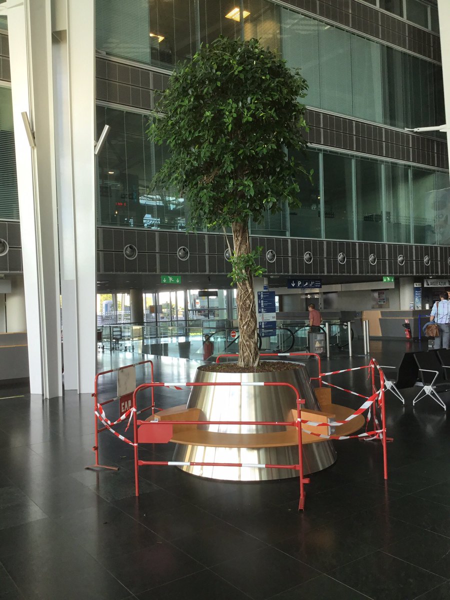 "Superline Saturnus" with electricity at Basel Airport.  Now lots of people can recharge their cellphones, tablets and/or laptops...