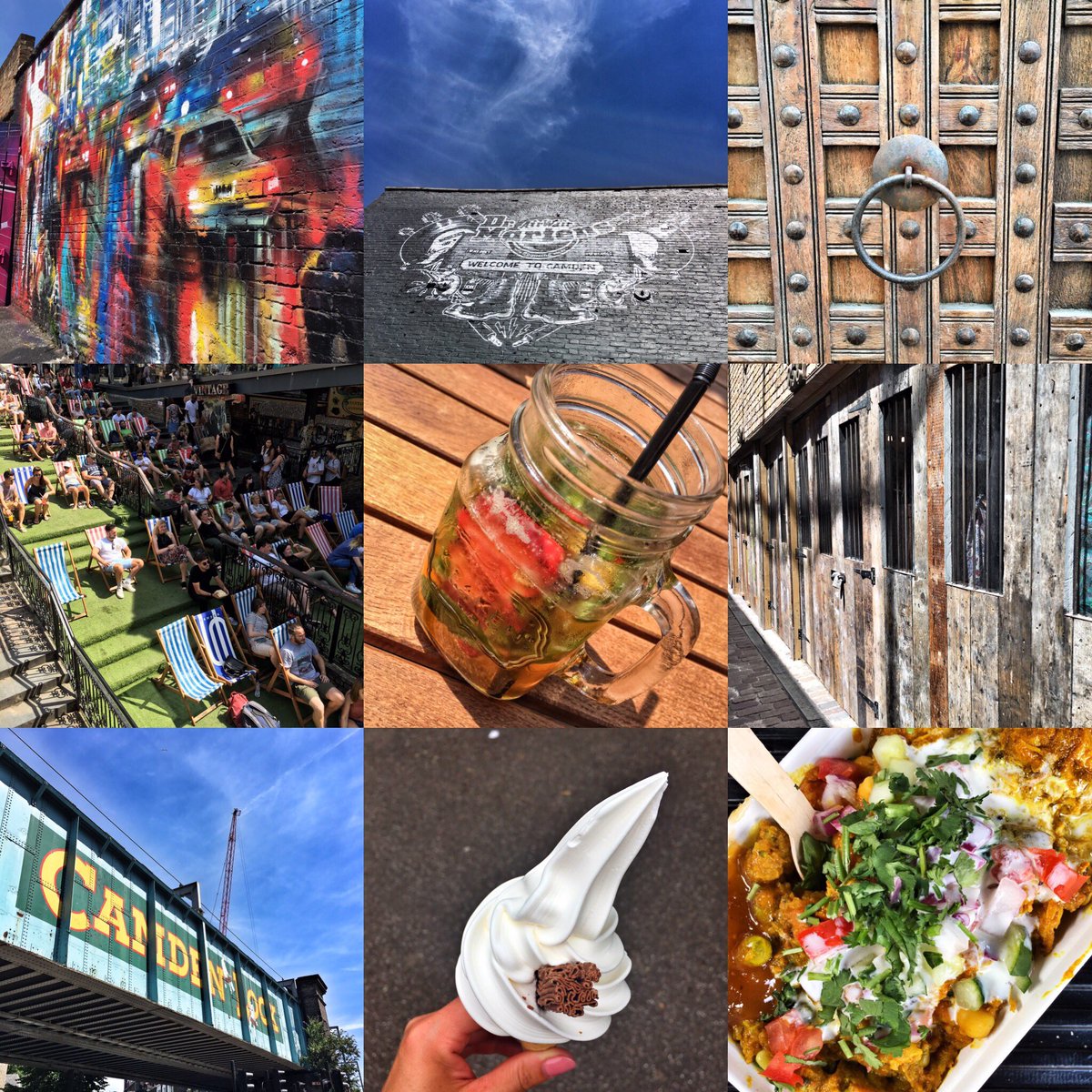 njoke05's tweet photo. L.O.N.D.O.N 🙌🏼

#camdenmarket #camdentown #london #culture #colour #texture #art #streetfood #pimms #sunshine https://t.co/1mLWI9eGqt