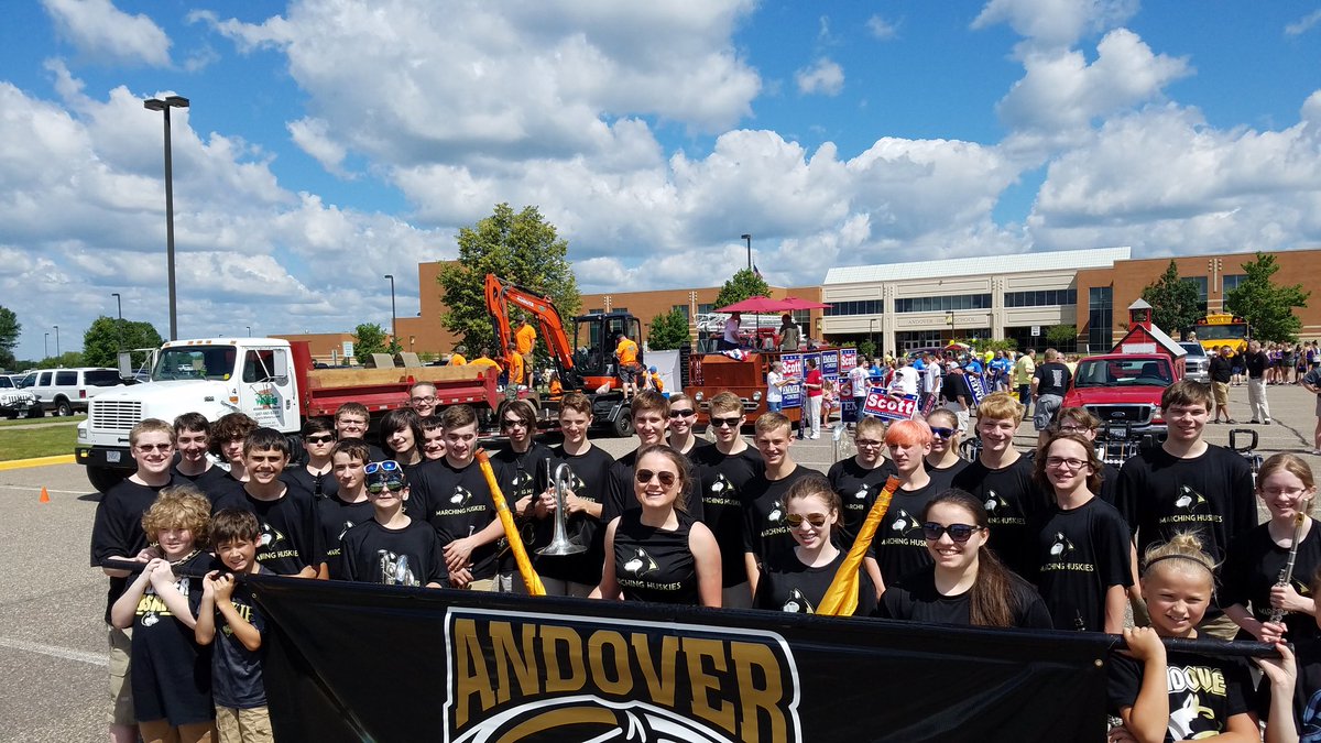 AndHSHuskies's tweet photo. Excited to have our #HuskyNation Marching Band in the Andover Parade! 
#HuskiesHS https://t.co/oiNjAp5BGg