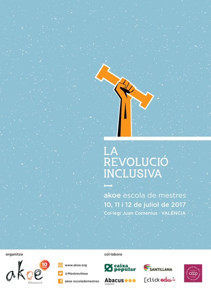 coralelizondo's tweet photo. Lunes 10 de julio #RevoluciónInclusiva Una revolución en marcha en Valencia @AkoeEducacio Más de 300 inscritos #Veranoinclusivo https://t.co/QCOtFbZuFf