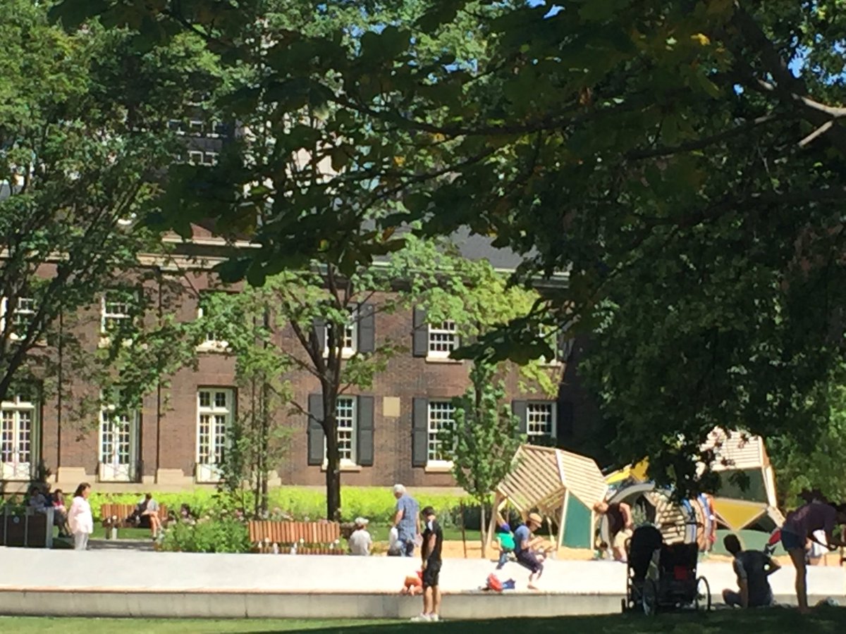 agotoronto's tweet photo. #GrangeParkTO community celebrations are underway! We're so excited to share the new park with you all! Ribbon cutting at 1:30. ✂️ 🎀 🍃🌳 https://t.co/CRFkzytfTd