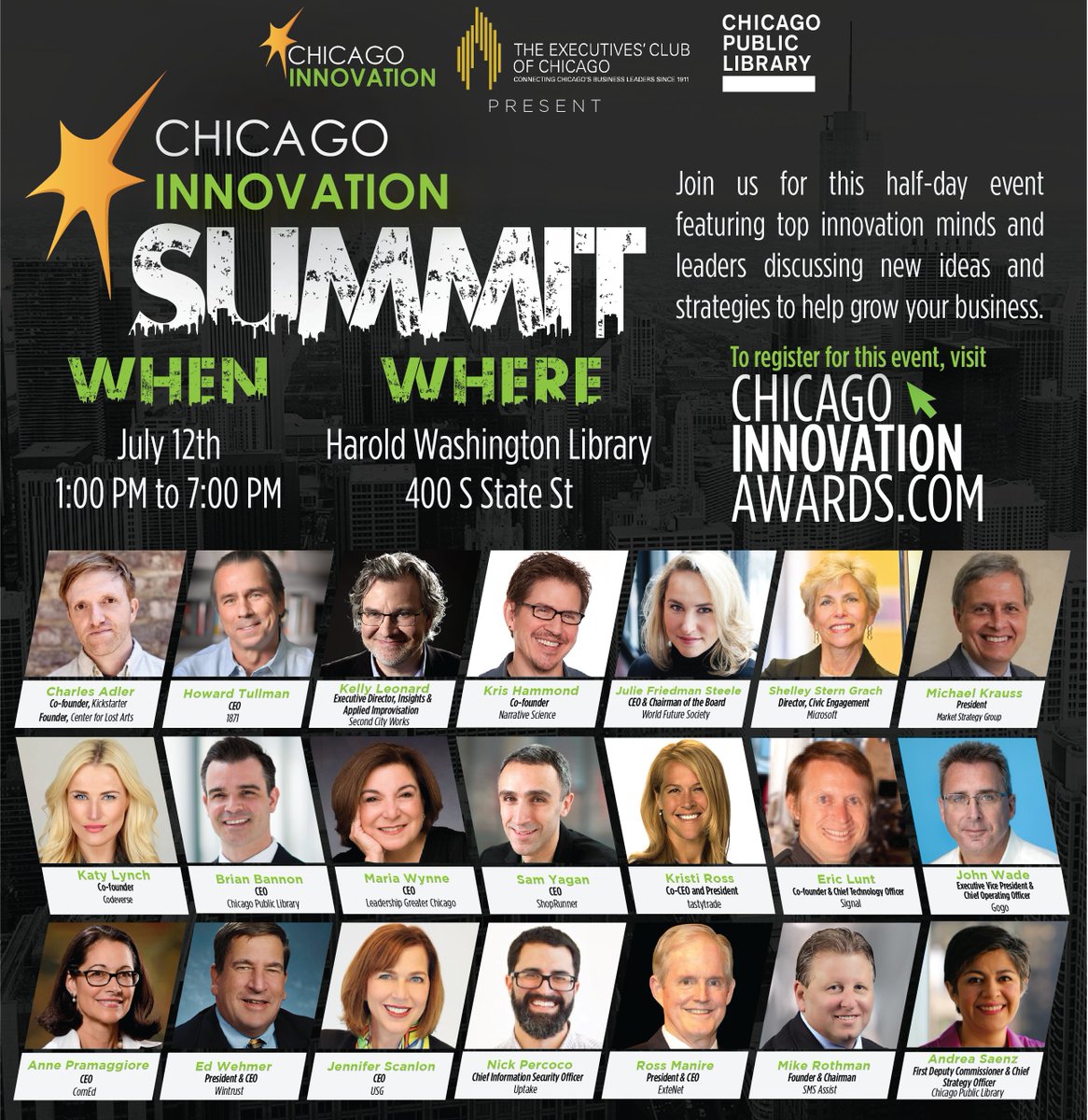 1871tech's tweet image. 20+ Speakers
400+ Attendees
&amp;amp; a future technology expo
1 day to experience it all! 
Chicago Innovation Summit 7/12
bit.ly/2t2JUNe