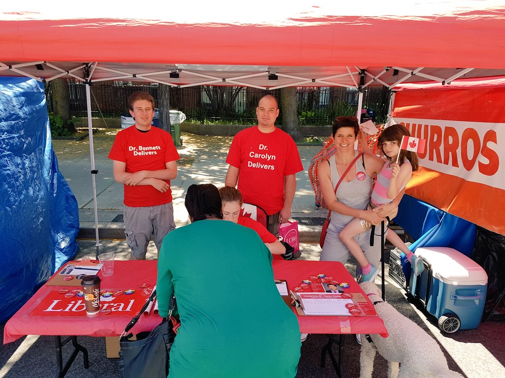 tc_shaun's tweet photo. #LiberalBooth this afternoon @ #TDSalsaonStClair @Carolyn_Bennett @viraniarif @JulieDzerowicz @cafreeland #positivepolitics #Toronto https://t.co/rdqCUzPsMh