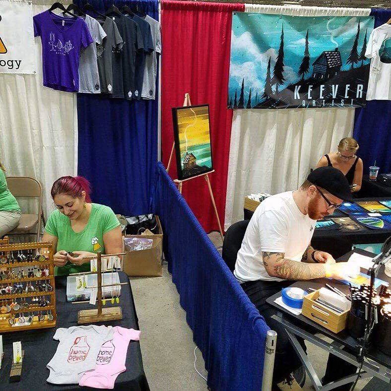 Making art at the <a href="/madeinmassfest/">Made in Mass Fest</a> with Dean McKeever! Come visit our booth at the Big E fairgrounds!