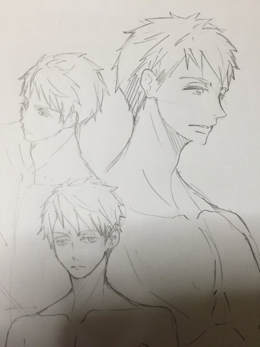 宗遙が描きたいのに宗ちゃんが全然描けなくて練習してるんだけど、資料が手元にあるにも関わらすまっったく似なくて本当途方にくれている… 