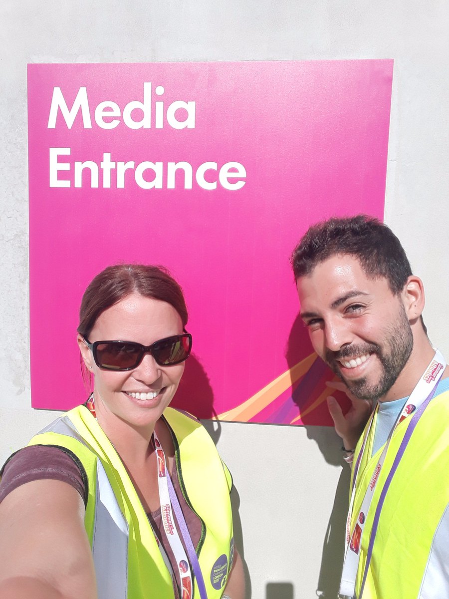 PearceIntSport's tweet photo. Signage is in! @ParaAthletics only six days to #London2017 Ready to welcome the media in London @London2017 #Athletics #PressOperations https://t.co/bfjRjmfwEY