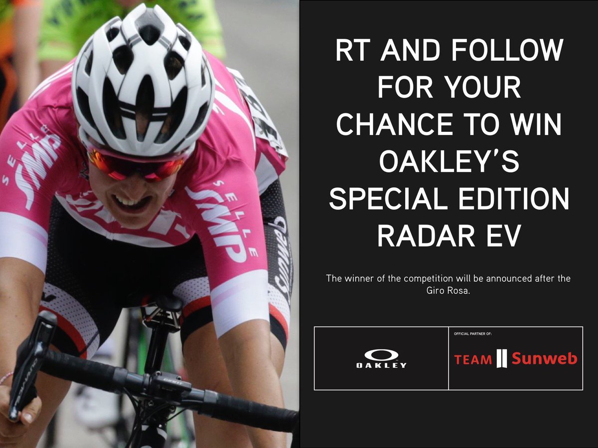 picnicpostnl's tweet photo. We have another #GiroRosa giveaway! RT and follow for the chance to win your very own @oakley Radar EV! 👓 #CantStop https://t.co/Mj73D80OcW