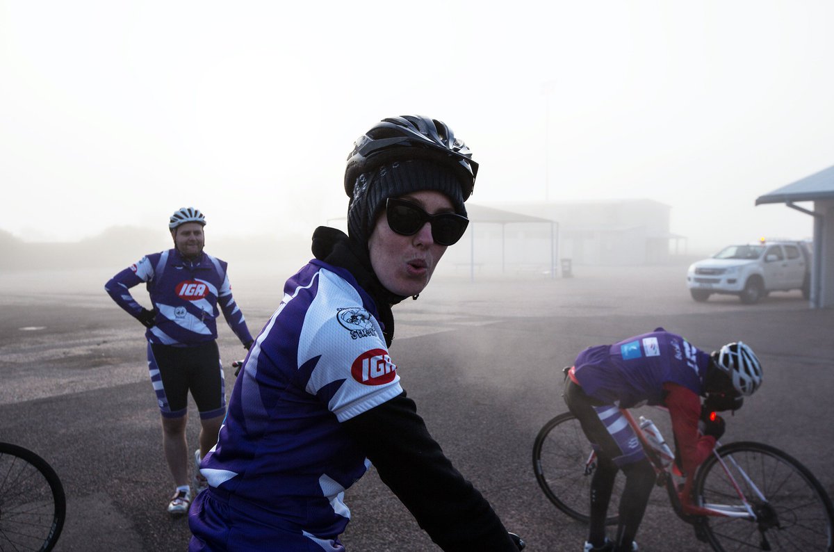 cycling4simone's tweet photo. A year ago, our team battles with foggy morning when leaving Woomera in Northern SA. What a journey. All for a great cause.
PICS Sue Chaplin https://t.co/EnOuZG0wpH
