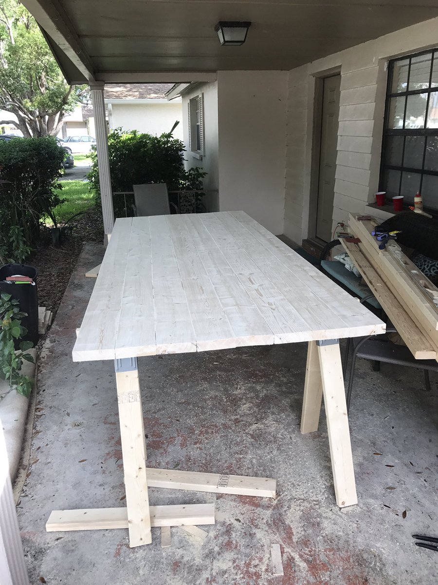 PhilPreaching's tweet photo. Day 1 - New farmhouse table project! #makethewifehappy #severaldaystogo #jesuscarpentar #tryingtobelikejesus https://t.co/nzcswZPCWB